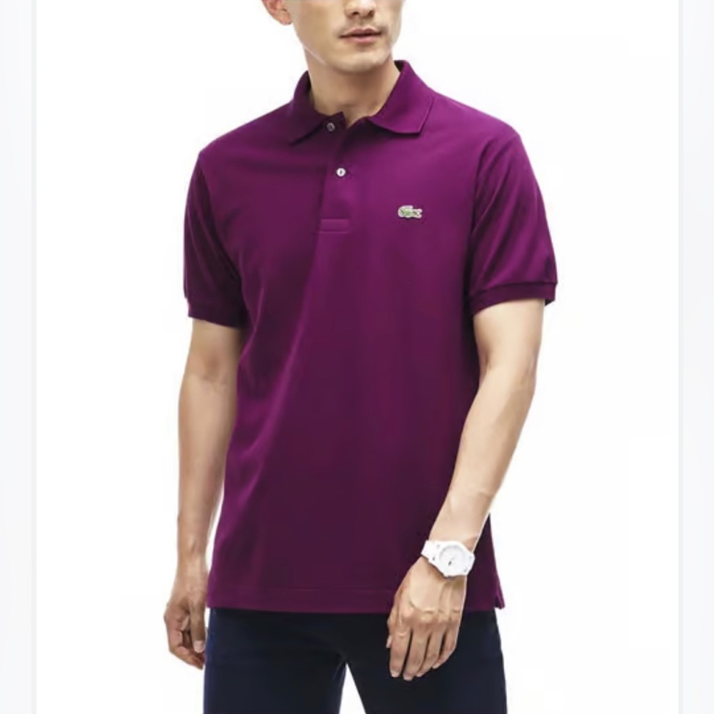 Lacoste Purple polo shirt short sleeve size large men